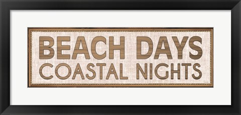 Framed Beach Days Coastal Nights I Print