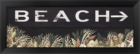 Framed Beach Sign Print