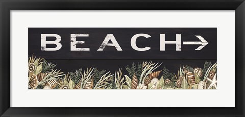 Framed Beach Sign Print