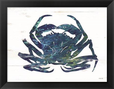Framed Blue Coastal Crab Print