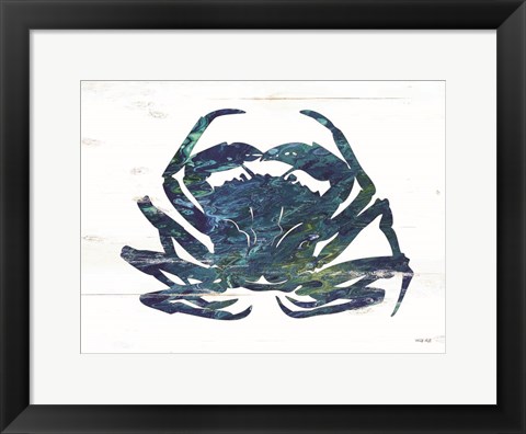 Framed Blue Coastal Crab Print