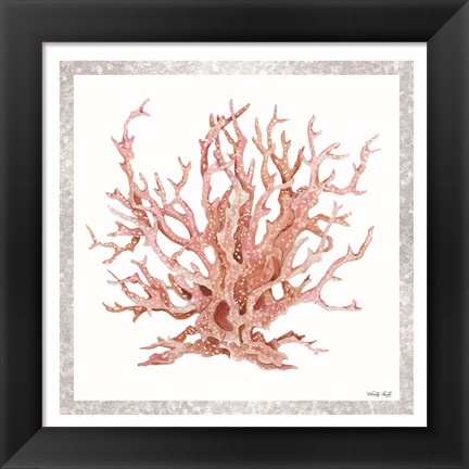 Framed Pink Coastal Coral I Print