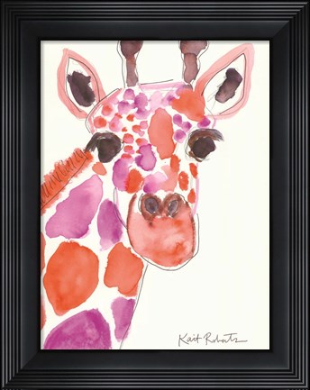 Framed Giraffe Named Liz Print