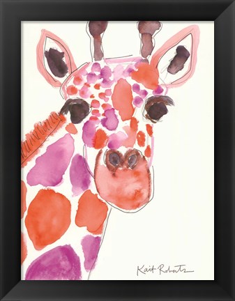 Framed Giraffe Named Liz Print