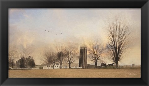 Framed Lancaster Sunrise with Buggy Print