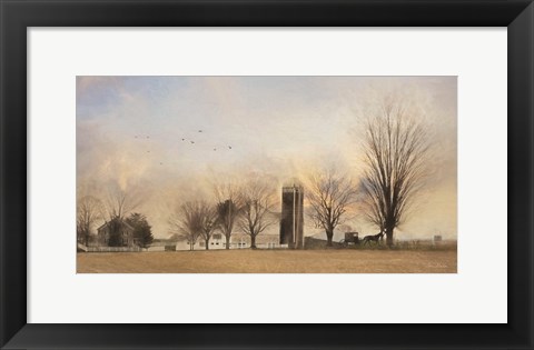 Framed Lancaster Sunrise with Buggy Print