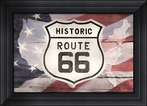 Framed Patriotic Route 66 Print