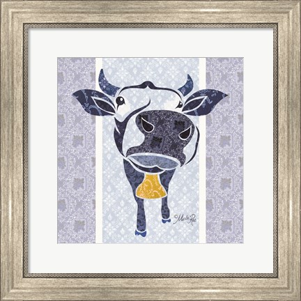 Framed Bluebell the Cow Print