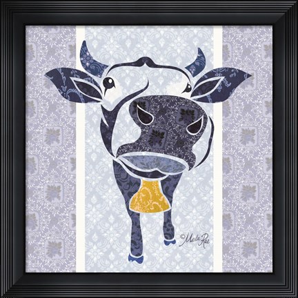 Framed Bluebell the Cow Print