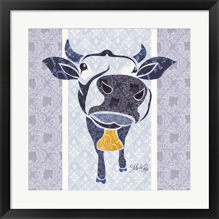 Framed Bluebell the Cow Print