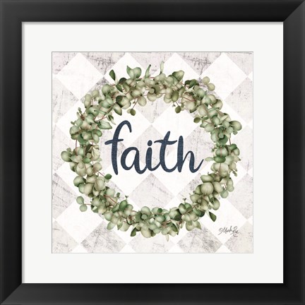 Framed Faith Eucalyptus Wreath Print