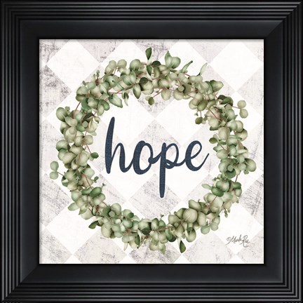 Framed Hope Eucalyptus Wreath Print