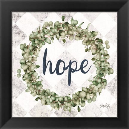 Framed Hope Eucalyptus Wreath Print