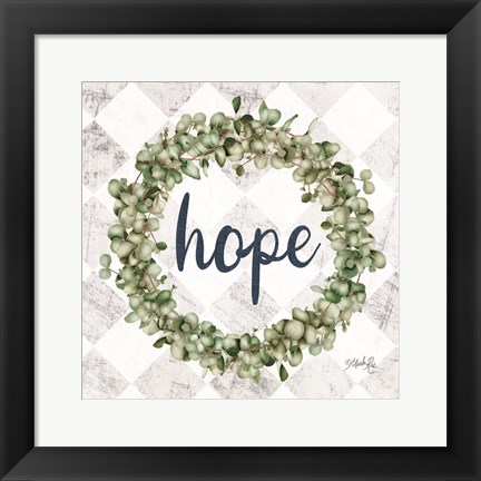 Framed Hope Eucalyptus Wreath Print