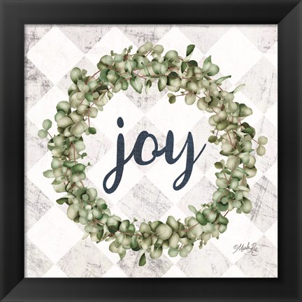 Framed Joy Eucalyptus Wreath Print