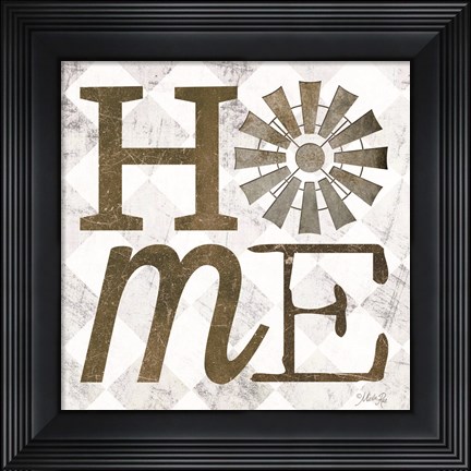 Framed Home with Windmill III Print