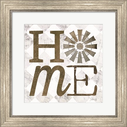 Framed Home with Windmill III Print