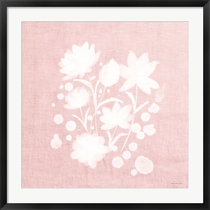 Framed Pink Flower Bunch I Print