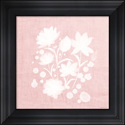 Framed Pink Flower Bunch I Print