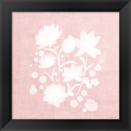 Framed Pink Flower Bunch I Print