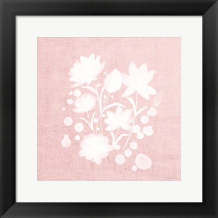 Framed Pink Flower Bunch I Print