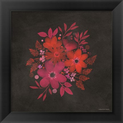 Framed Red and Magenta Flowers Print