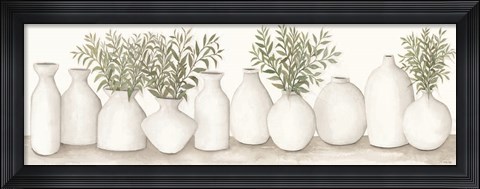 Framed White Vases Still Life Print