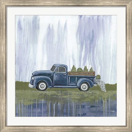 Framed Blue Garden Truck Print