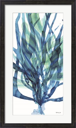 Framed Soft Seagrass in Blue 1 Print