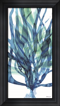 Framed Soft Seagrass in Blue 1 Print