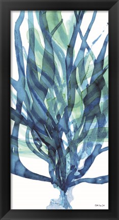 Framed Soft Seagrass in Blue 1 Print