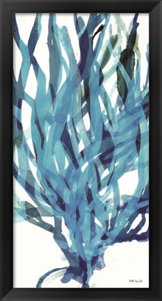 Framed Soft Seagrass in Blue 2 Print