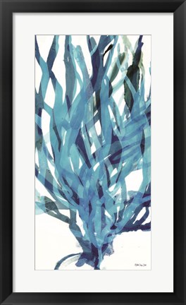 Framed Soft Seagrass in Blue 2 Print