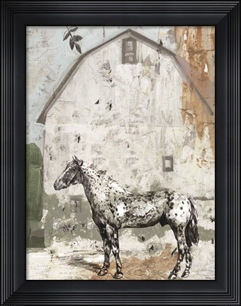 Framed Barn with Horse Print