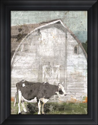 Framed Barn with Cow Print