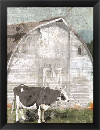 Framed Barn with Cow Print