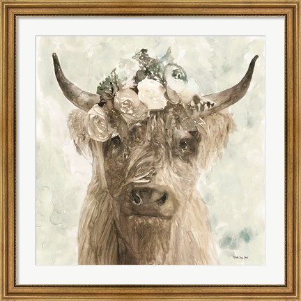 Framed Cow and Crown II Print