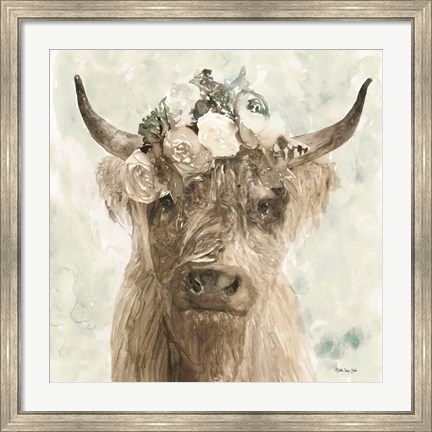 Framed Cow and Crown II Print
