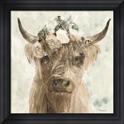 Framed Cow and Crown II Print