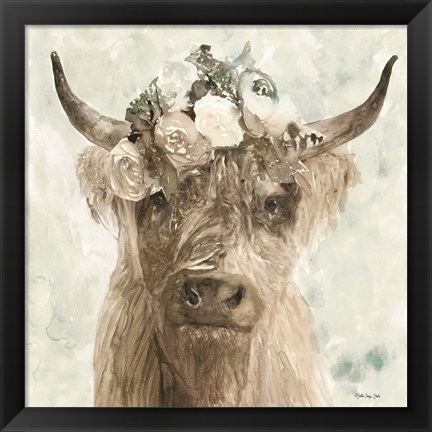 Framed Cow and Crown II Print