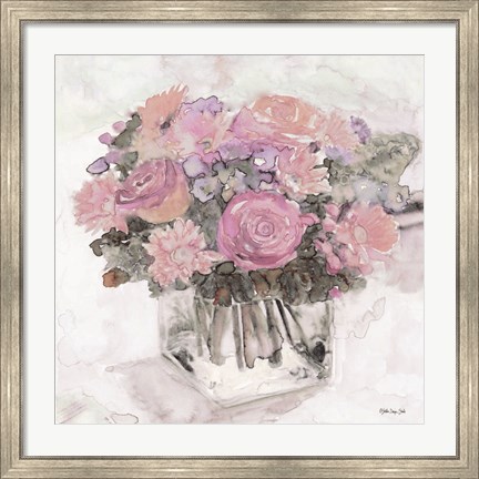 Framed Bouquet in Glass Print