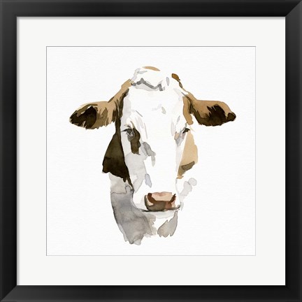 Framed Watercolor Bovine I Print