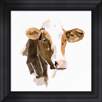 Framed Watercolor Bovine IV Print