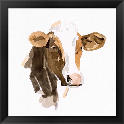 Framed Watercolor Bovine IV Print