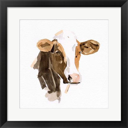 Framed Watercolor Bovine IV Print