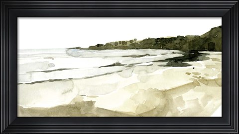 Framed Simple Watercolor Coast I Print