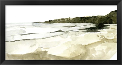 Framed Simple Watercolor Coast I Print