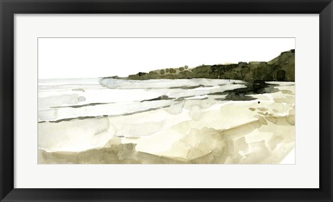 Framed Simple Watercolor Coast I Print