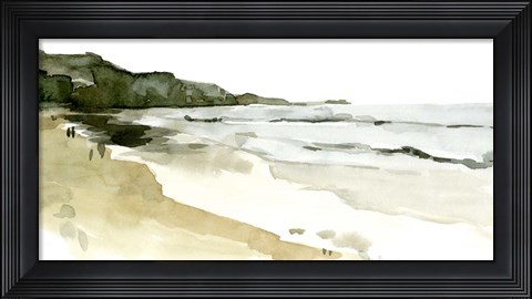 Framed Simple Watercolor Coast II Print