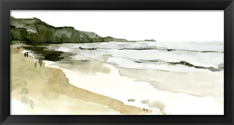 Framed Simple Watercolor Coast II Print